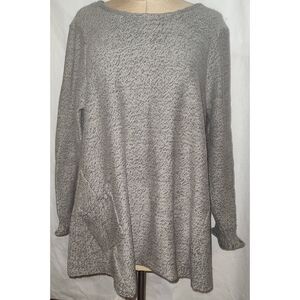 Habitat Clothes to Live In Boxy Knit Cotton Sweater Womens Large Brown Black